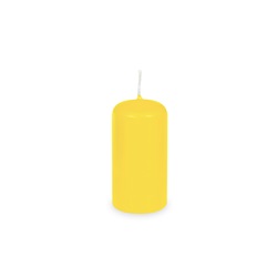 Svíčky 4x8 cm / 4 ks, žluté, válcové