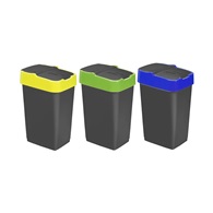 Sada plastových košů na třídění odpadu - 3 x 18 l
