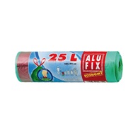 pytle na odpadky 25l zelené 15ks zatahovací / 45x50cm HDPE 12 my