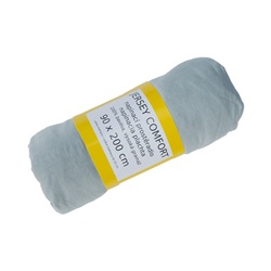 Prostěradlo JERSEY COMFORT, 90 x 200 x 22 cm, šedé, s gumou, 180g/m2, 100% bavlna