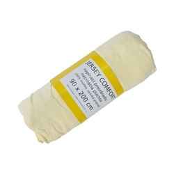 Prostěradlo JERSEY COMFORT, 90 x 200 x 22 cm, žluté, s gumou, 180g/m2, 100% bavlna