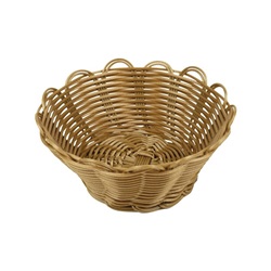 Košíček na pečivo, kulatý, pr. 18 cm, v. 8,5 cm, polyratan