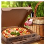 Krabice na pizzu, 33 x 33 x 4 cm, kraft s potiskem  / vlnitá lepenka, 100 ks