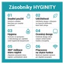 zásobník Hyginity na mýdlo pěnové/tekuté – manuál černý SF1/SF2