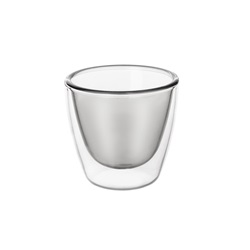 sklenice dvoustěnná, sada 2ks, DOUBLE espresso 0,11 l šedá