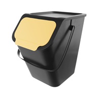 koš na třídění odpadu 25l,  37.5x25x38, plast černý/žlutý