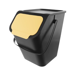koš na třídění odpadu 25l,  37.5x25x38, plast černý/žlutý
