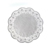 krajky dekorativní 30 cm 100 ks / kulaté, bílé