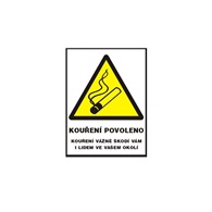 tabulka informační plast, kouření povoleno