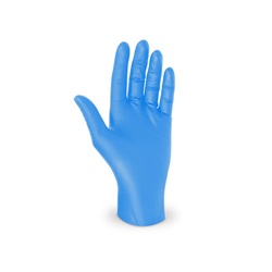 Nitrilové rukavice velikost L, 100 ks, modré, nepudrované.