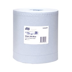 Papírová role Wiper 2vrstvá, M2, modrá, 19 cm / 157,5 m, 450 útržků