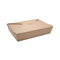 menu box papírový hnědý 1000 ml, 195x140x48mm (300 g/m2 přírodní Kraft)