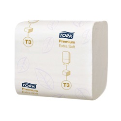Toaletní papír PREMIUM T3 skládaný 2-vrstvý, bílý.