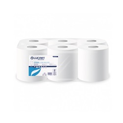 <p>Ručníky papírové v roli perforované L-ONE Lucart, 2vrstvé, bílé, 450 útr., 100% celuloza, 158 m</p>