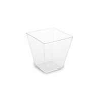 Hranatý kelímek Finger food, čirý 60ml/50ks