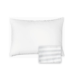 povlak na polštář 70x90 cm bílý SOLID 20 mm proužek + 20HU