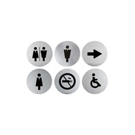 sada lep. kov. tabul. se symb. toalety muži/ženy,muži, ženy, zákaz kouření, invalidé, šipka