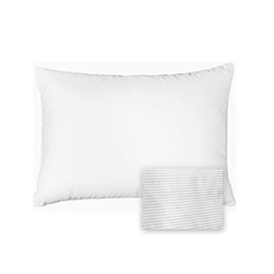 povlak na polštář 70x90 cm bílý SOLID proužek 4 mm + 20HU